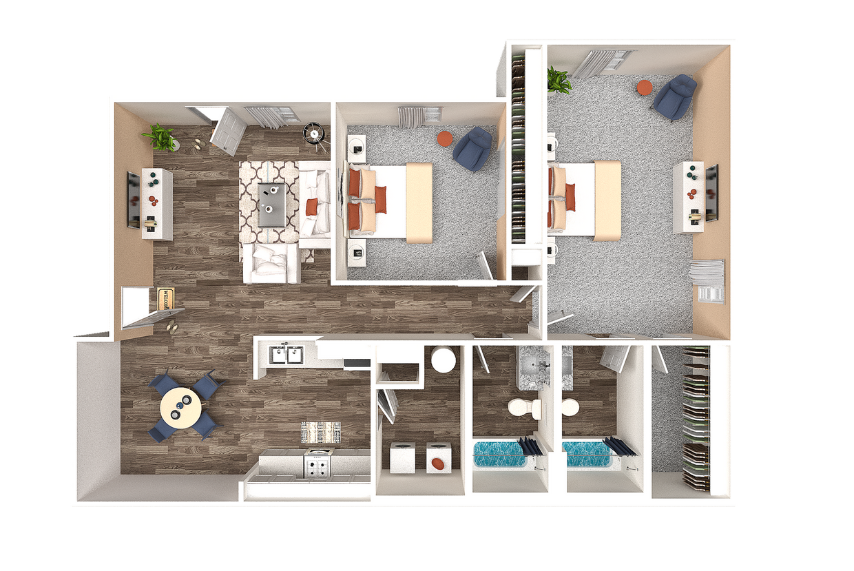 Two Bedroom Two Bathroom - Wesley South 2 Bedroom 2 Bath