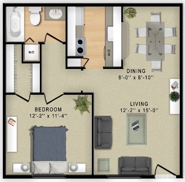 1BR/1BA - A1