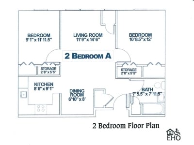 2BR/1BA