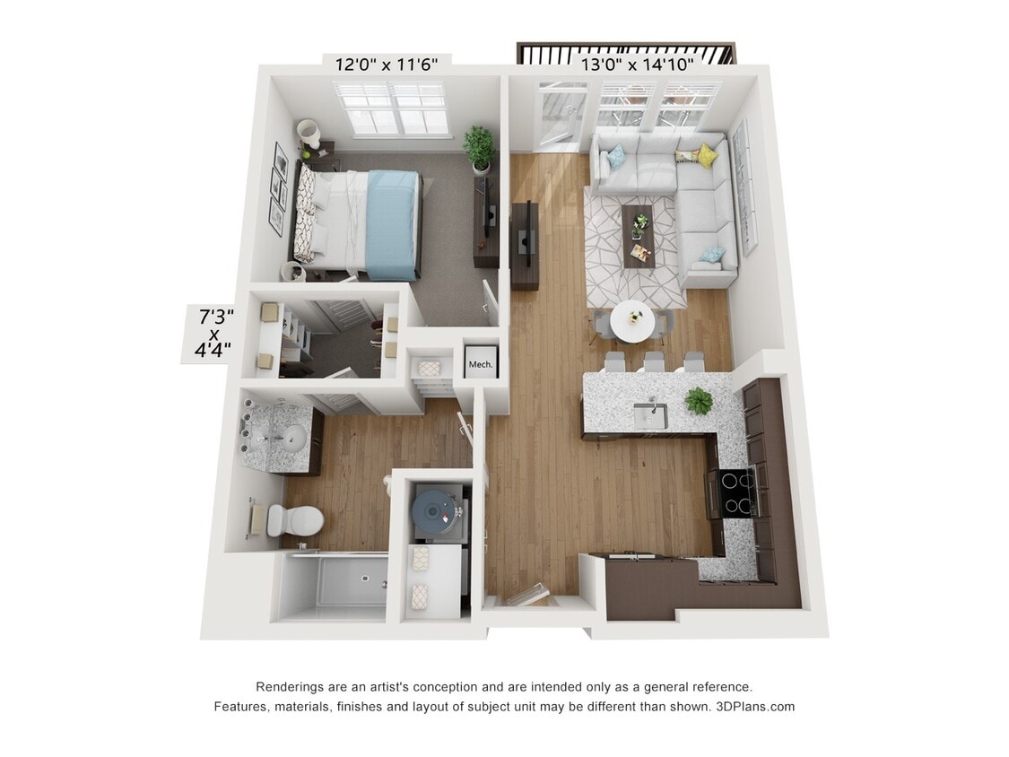 Floor Plan - 1x1 - A3