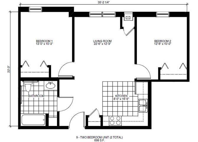 Floor Plan - Two Bedroom