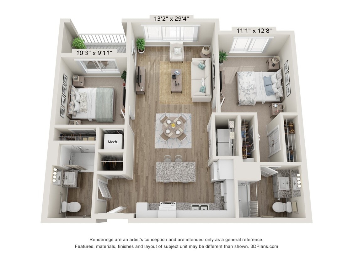 Floor Plan - 2AA (Wheelchair Accessible)