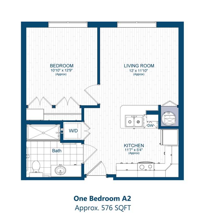 Floor Plan - 1-Bed A2