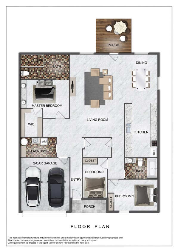 Floor Plan - 3 Bedroom 2 Car Garage