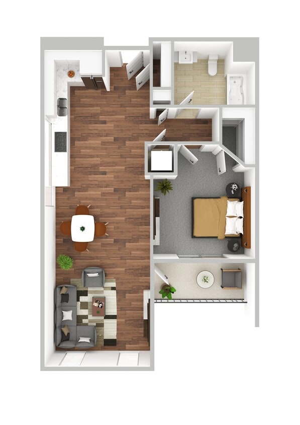 Floor Plan - One Bedroom One Bath