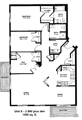 Unit E - Two Bedroom-WAITLIST