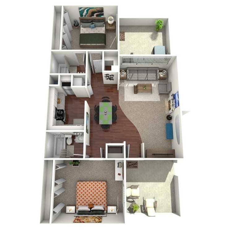 Two Bedroom Two Bath - Two Bedroom Two Bath