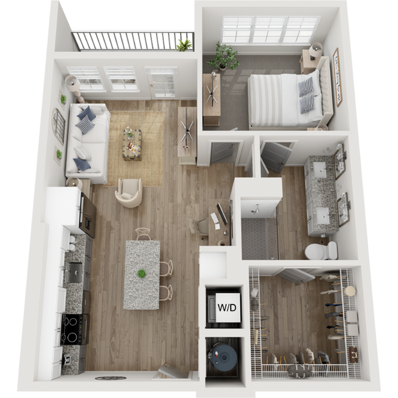 The Ibis | 756 SF | 1 BR/1BA Apartment - The Ibis
