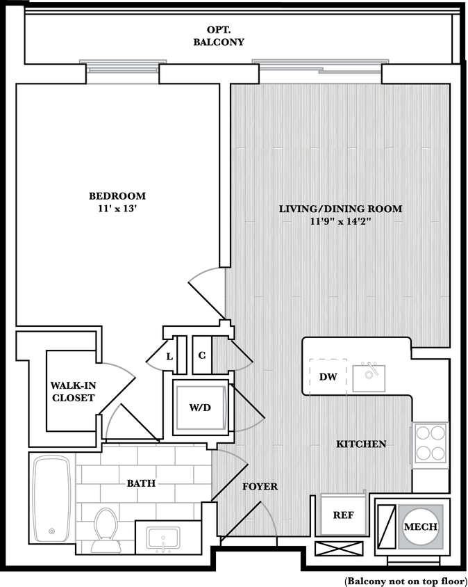 Floor Plan - 1 Bed/1 Bath