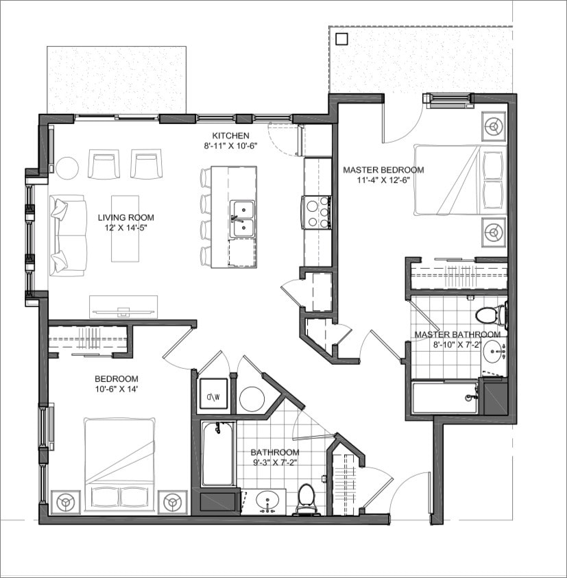Floor Plan - 2 Bedroom 2nd floor