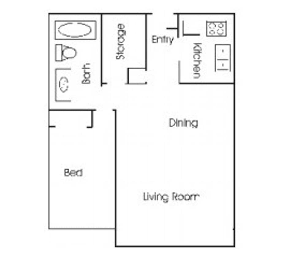 Floor Plan - 1 Bed