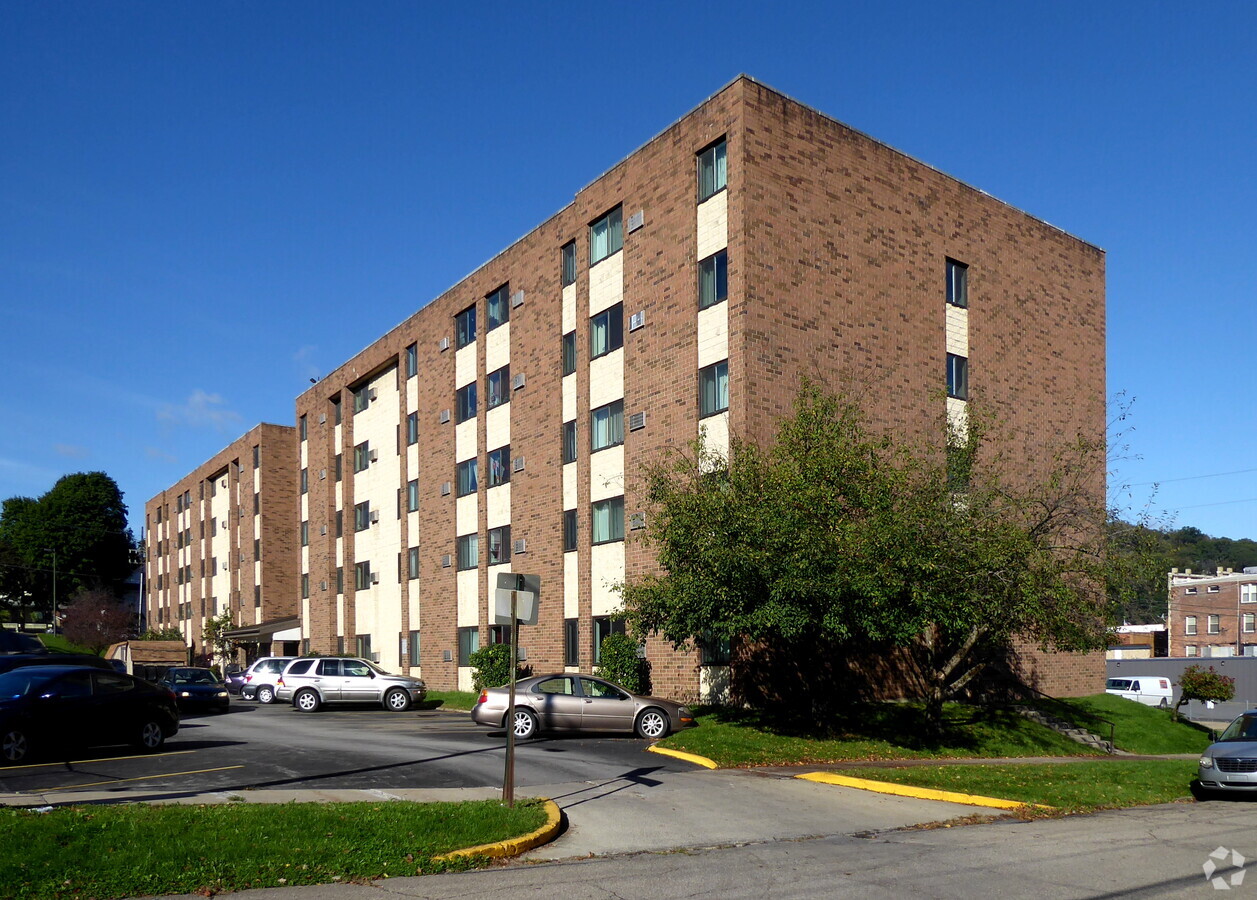 From the southeast - Towne Towers Apartments