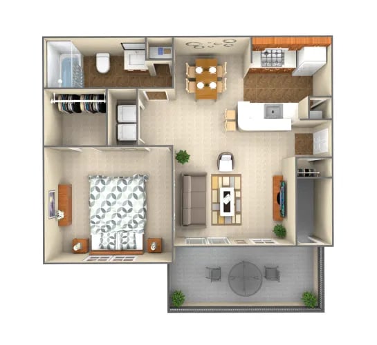 Floor Plan - 1 BR 50