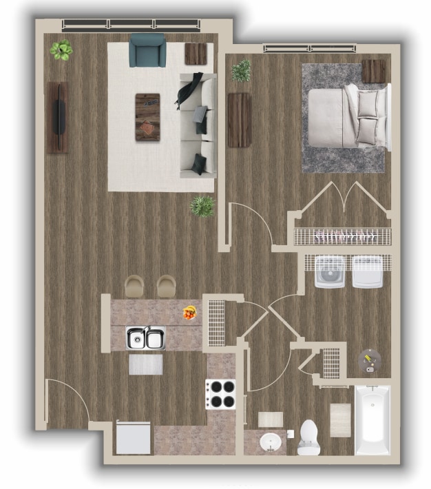 Floor Plan - 1 Bdrm
