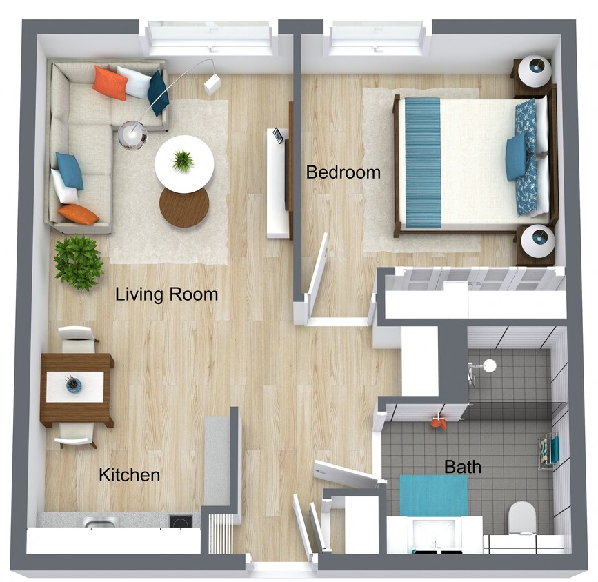Floor Plan - Shore Acres - 1 Bedroom Standard Plus