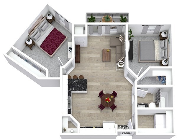 Floor Plan - 2 Bedroom 1 Bath