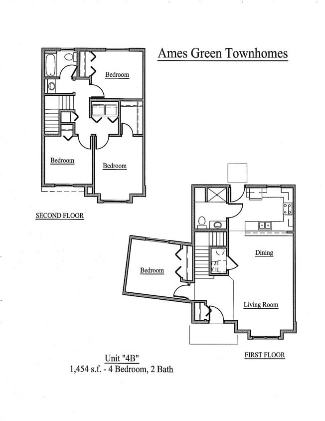 4BD/2BA townhome 1454 - 4 Bedroom Ames Green