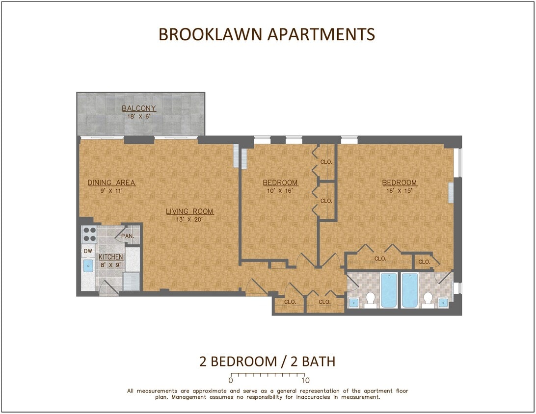 Floor Plan - 2 Bed-2 Bath w/balcony