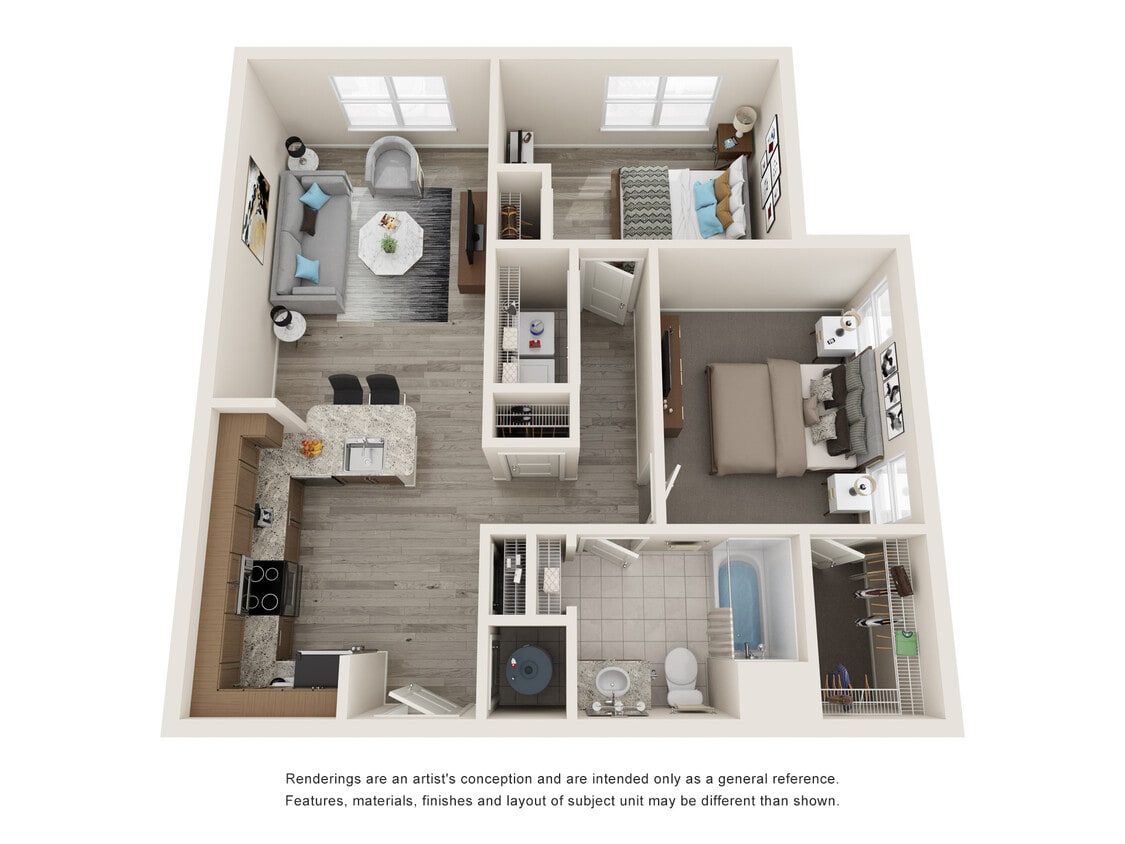 B1 - 2 Bed 866 sf
