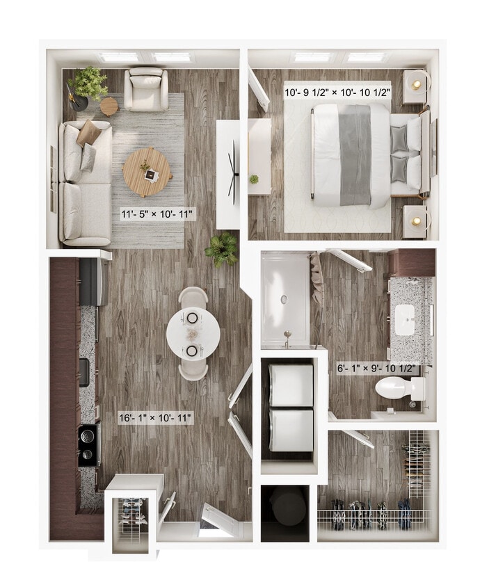 Floor Plan - 1/1 Vista