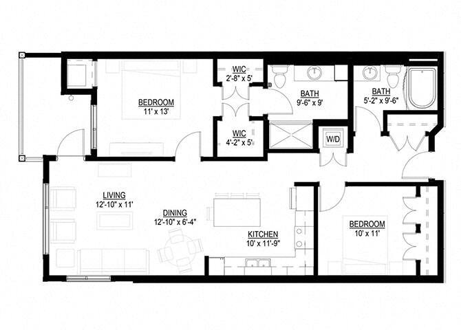 Floor Plan - Two Bedroom E