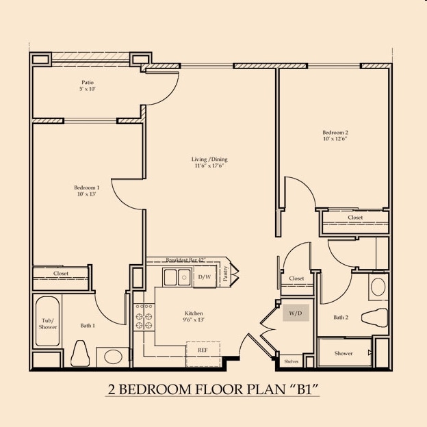 B1 - 2BR - 2BA