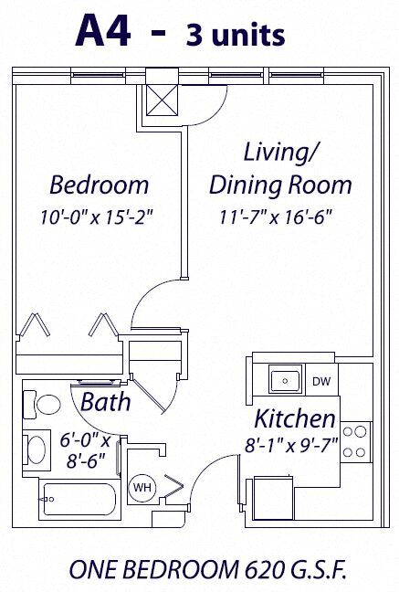 Floor Plan - One Bedroom