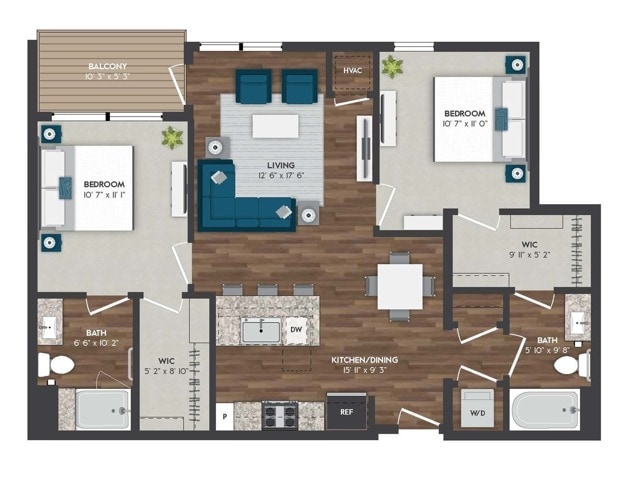C1 | 2x2 | 1013 sq ft - C1