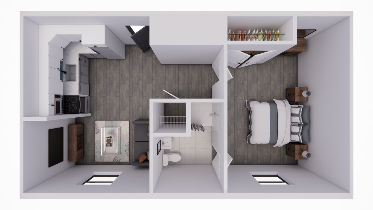 Floor Plan - One Bedroom Apartment Home in Downtown Evansville