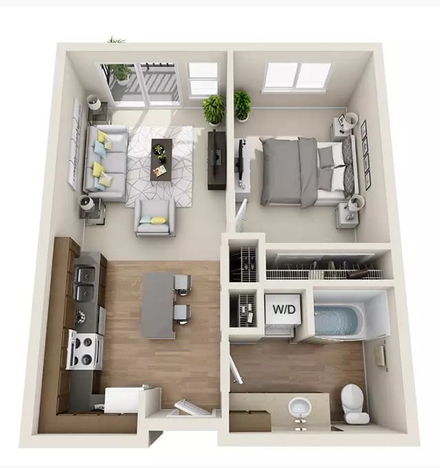 Floor Plan - 1x1 - B