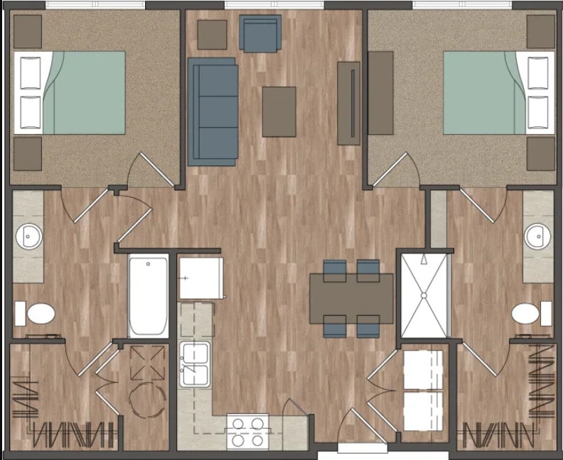 2X2 - 2 Bedroom 2 Bath 