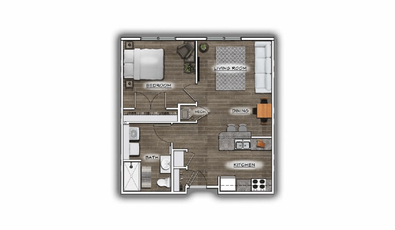 Floor Plan - 1 Bedroom