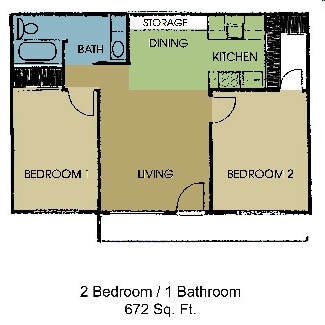 2BR/1BA - 2 Bedroom | 1 Bath