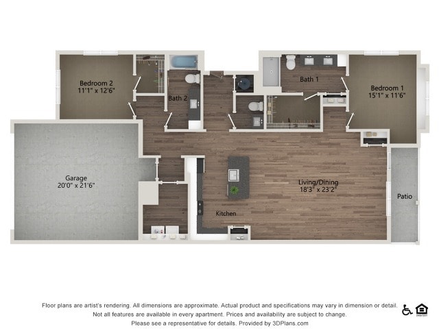 Duplex | 2 bed 2 bath | 1700 sq ft - Villa