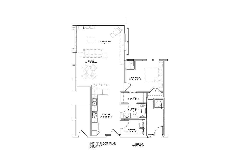 Floor Plan - 1 bedroom 1 bathroom - no balcony