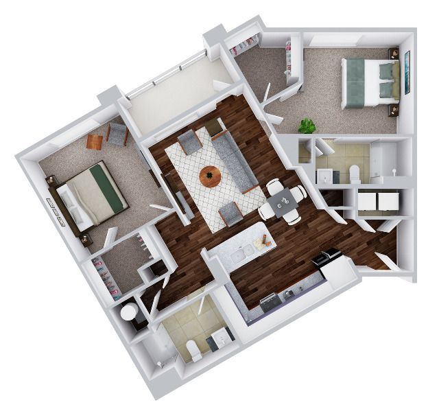 Picasso U2E-P | 2 bed / 2 bath - Picasso "Deluxe"