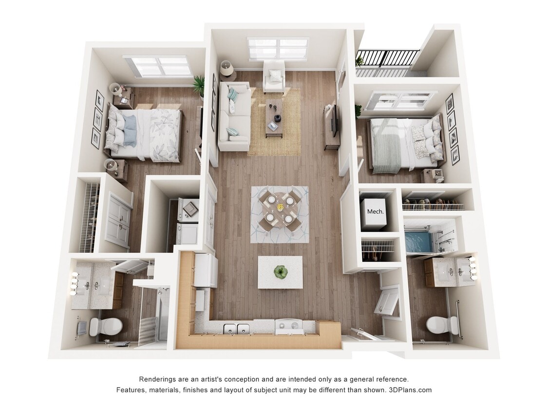 Floor Plan - 2AA (Wheelchair Accessible)