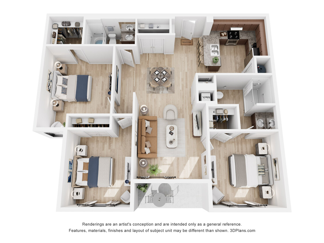 Floor Plan - The Cypress (Two Bedroom w/Den)