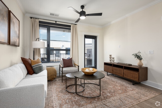 2BR, 2BA - 1,065SF - Living Room - 4th and Green Apartments
