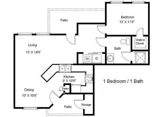 Floor Plan - One Bedroom A