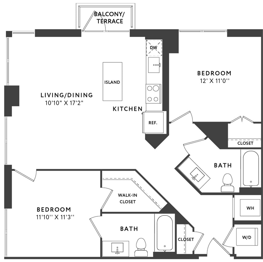 Floor Plan - 2 Bed 2 Bath C08A