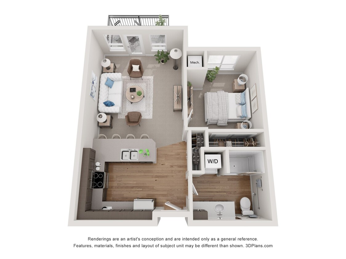 Floor Plan - 1x1 - B7