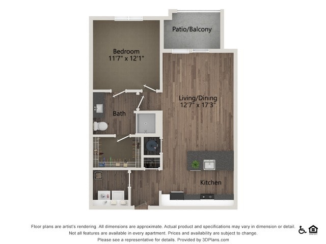 A2A | 1 bed 1 bath | 753 Sq Ft - A2A