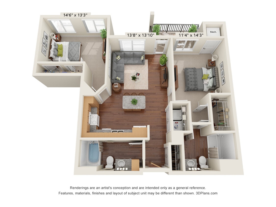 Floor Plan - Two Bedroom - B6