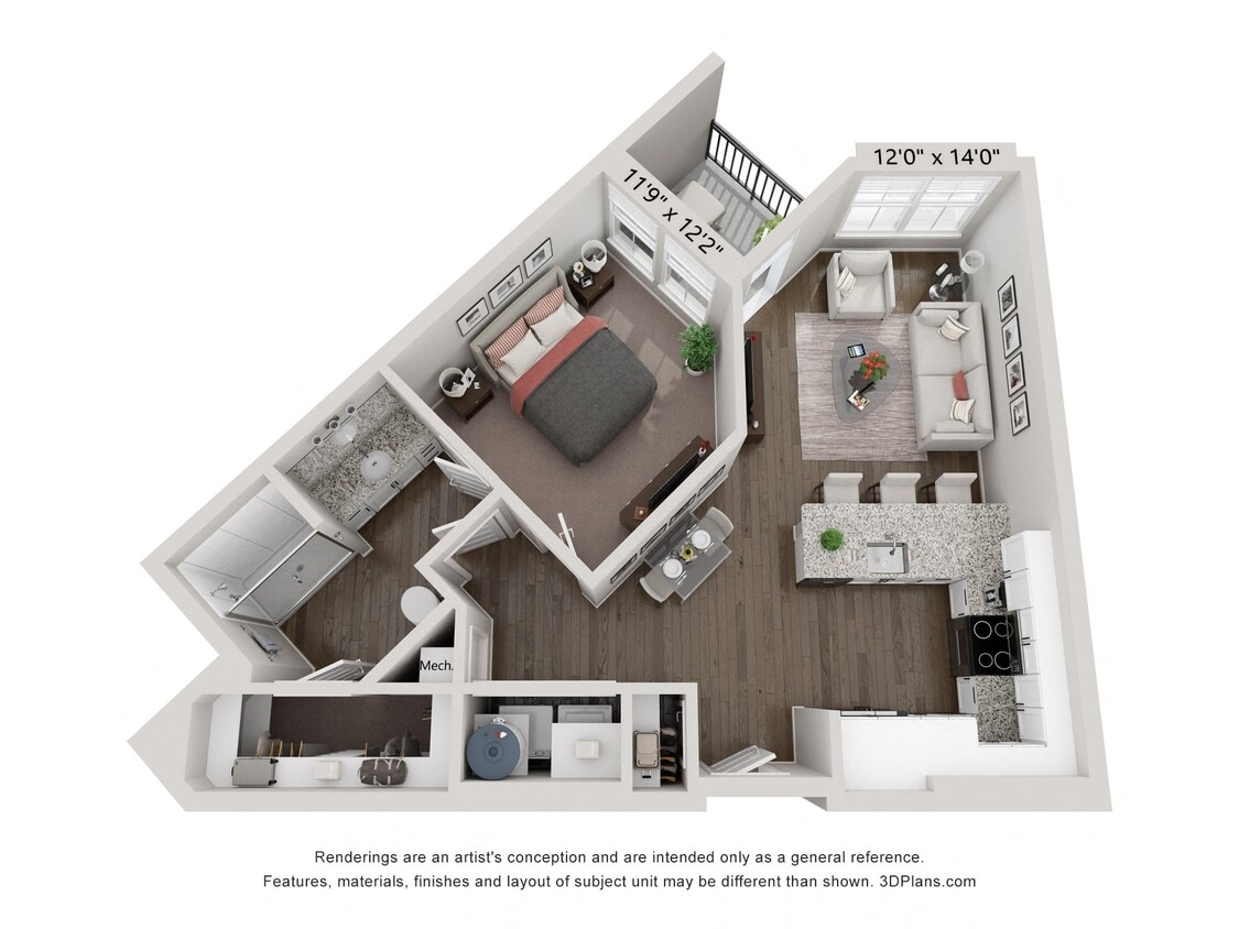 Floor Plan - A2 - Navy 1X1