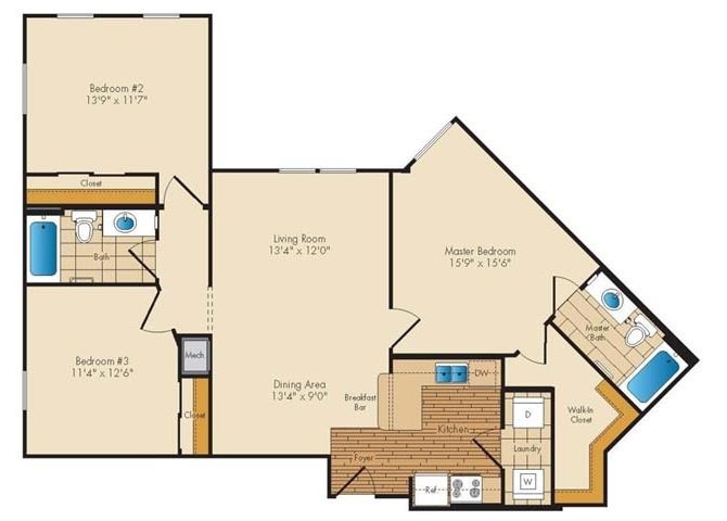 3BR/2BA - 3 Bed 2 Bath