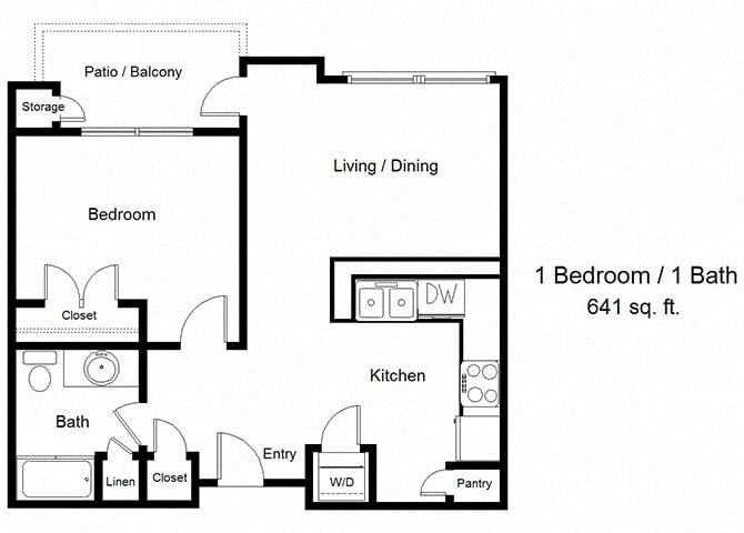Floor Plan - One Bedroom A