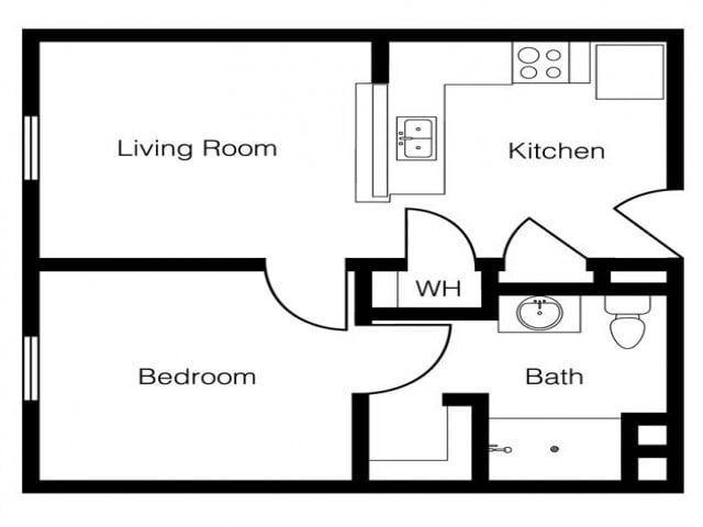 1 Bedroom Floor Plan - 1 Bedroom 1st Floor