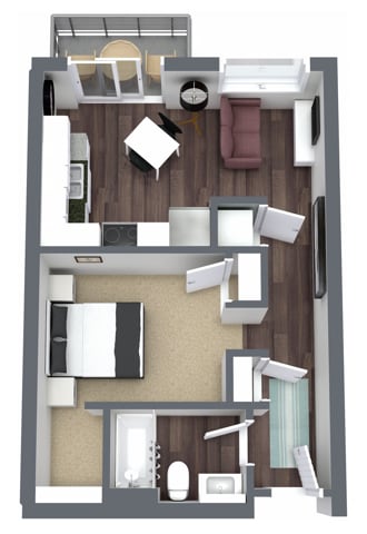 Studio, 1 bathroom - S1