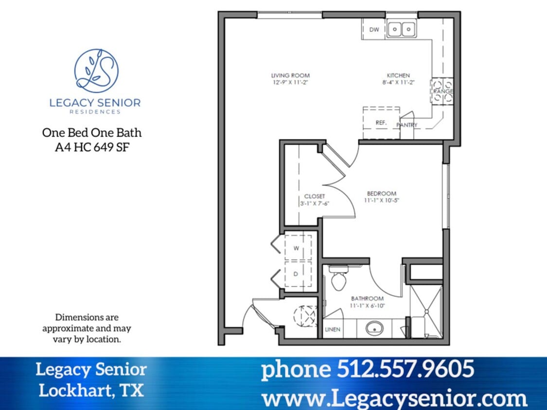Floor Plan - 1x1 A4-HC (M) 60%